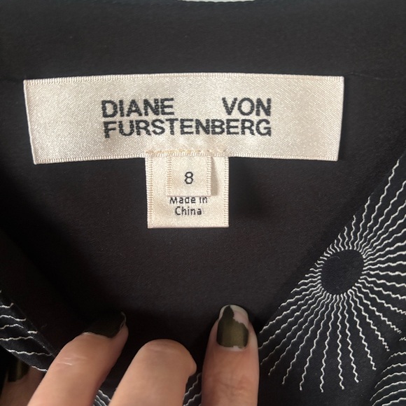Diane Von Furstenberg Black Asymmetrical Dress - Picture 2 of 5